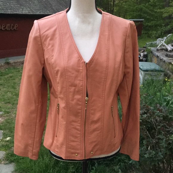 Chico’s pastel faux leather jacket - Picture 3 of 8